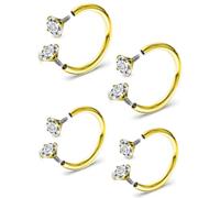 Gadeaila Horseshoe Nose/Septum Rings 8/10mm 18G/16G/14G with Tool & Ball Grabber,Hypoallergenic for Nose,Rook,Cartilage,Helix,Lips-Silver Gold 316L Surgical Steel Septum Piercing jewelry, Metal