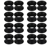 Gadeaila Solid Silicone Ear Gauge Plugs Tunnels Kit - Black 10G 2.5mm to 50mm Ear Stretching Expander Set for Women & Men, 6/8/10/12mm, plastic rubber silicone, not-applicable