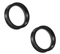 Gadeaila Solid Silicone Ear Gauge Plugs Tunnels Kit - Black 10G 2.5mm to 50mm Ear Stretching Expander Set for Women & Men, 6/8/10/12mm, plastic rubber silicone, not-applicable