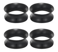 Gadeaila Solid Silicone Ear Gauge Plugs Tunnels Kit - Black 10G 2.5mm to 50mm Ear Stretching Expander Set for Women & Men, 6/8/10/12mm, plastic rubber silicone, not-applicable