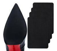 GADEBAO Shoe Sole Protector, 4 Pcs Self Adhesive Shoe Bottom Protector for High Heels, Silicone Anti Slip Shoe Grips on Bottom of Shoes, Sole Guard Non Slip Pads for Shoes (Medium, 6" by 4", Black)