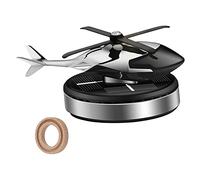 Gaderth Car Air Freshener,25db Low Noise Solar Powered Rotating Helicopter Shape Car air Purifier,Home and Car Interior Decoration Accessories Silver