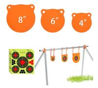 GADFISH AR500 Steel Target Combo Set, 3/8" Gong Target Hanging Kit, Outdoor Hanging Gong Targets with 10 Pcs Paper Targets, Complete AR500 Steel Kit Fit for 1 Inch OD EMT Conduit (Sold Separately)