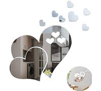 GadgetcKing 3 Love Heart Mirror Tiles Kitchen Wall Sticker Stick on Decal Home Bedroom Decor Removable Acrylic Mirror Setting Wall Sticker Decal for Home Living Room