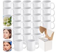 GadgetHaven Sublimation Mugs 36 Pack 11oz Blank Plain White Coffee Mugs Ceramic Coated Cup with Smash Proof Boxes for Art Gifts DIY Craft (36)