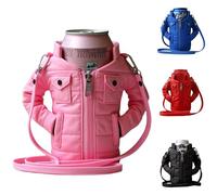 Gadgetime USA - 12oz Insulated Can Cooler Jacket (pink) - Beverage Holder with Detachable Strap - Beer/Soda Carrier - Can Holder with Shoulder Strap - Insulated Sleeve, Funny Gift for Friends & Family