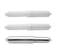 Gadgetime USA - Toilet Paper Holder Spring Rod - 3.75 to 6.5 in Adjustable Replacement Roller Spindle for Bathroom - Spring Loaded Tissue Dispenser Bar - 2 pcs White + 1 pcs Chrome - Pack of 3