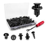 GadgetimeUSA 100PCS GRC-45 Fender Rivet Clips 10mm with Bonus Fastener Remover Tool, Compatible with Honda & Acura - Replacement Body Panel Retainer Set