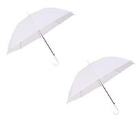 Gadgetking 2 x White Umbrella Ladies Walking Rain Wedding Fashion Bridal Hook Handle Large Fashion Dome Bubble Bride Bridal Bridesmaid Birdcage Crook Folding Womens
