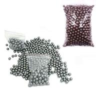 Gadgetking 200Pcs Set Slingshot Ammo 100pc Mud Balls Clay + 100pc Silver Ball Bearings Hunting BB 10mm Catapult Stainless Steel Sling Shot Ammunition Target Hard Shooting