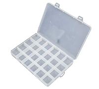 Gadgetking 24 Compartment Box Small Organizer Storage Plastic Craft Nail Fuse Beads Case Slot Plastic Storage Box Jewelry Tool Container Fishing Tackle Hook Weight Spinner