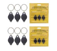 GADGETKING 6 Pack UV Money Checker Polymer Bank Note Scanner LED Detector Light Forged Pen Portable 2 in 1 with Blacklight & White LED Watermark Torch for Paper Notes Keyring Keychain
