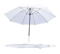 Gadgetking Large White Plastic Handle Umbrella Golf Style Brolly Wedding Bride Bridal Party Fashion Polyester Canopy Stick Folding