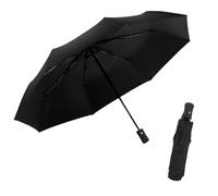 Gadgetking Men & Women 8 Ribs Stormproof Automatic Strong Folding Windproof Umbrella Black Lightweight Travel Compact Auto Ladies Gents Strong Small Fits In Handbags (1 x Black Compact Auto)