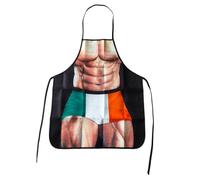 Gadgetking MENS GIFT MUSCLE MAN APRON IRISH IRELAND FLAG TRICOLOUR FOR HIM BAKING COOKING GIFT IDEA EIRE BBQ GREEN WHITE ORANGE NOVELTY BAKING BAKERS MENS CHRISTMAS BIRTHDAY GIFT PADDY