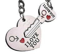 Gadgetking Romantic Double Keyring Gift For Valentines Day Boyfriend Girlfriend 'I Love You' Wife Husband Wedding Anniversary Lovrs Couples Key Heart Keychain Key Ring Chian