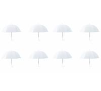 Gadgetking WHITE 8 PACK UMBRELLA DOME BUBBLE LADIES BRIDAL WALKING RAIN BROLLY WEDDING FOR BRIDE GUESTS GROOM BULK BUNDLE LARGE BIRDCAGE WALKING FASHION CLASSIC