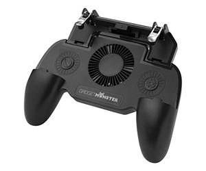 GadgetMonster Mobile Gaming Controller, Controller for Smartphones with 2 Trigger Buttons, Mobile Phone Holder, Gamepad with Fan and Integrated Power Bank for Android and Apple Smartphones 4.5-6.5