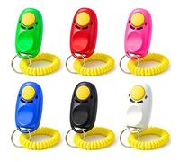 GadgetPawsUSA Pet Training Clicker 6 Pack - Assorted Colors Dog Obedience & Behavior Training Aid with Wrist Strap - Durable, Easy to Use & Value Pack
