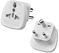Gadgets Hut UK - 2 x UK to India Travel Adapter Type D | British 3-Pin to Indian Socket Converter | Travel Adapter for India, Nepal & Sri Lanka, Bangladesh and more (Pack of 2)