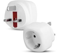 Gadgets Hut UK - European Schuko to UK Plug Adapter, 2-Pack EU Type C/E/F to UK Type G Travel Plug Adapter - Not for UK Shavers or Electric Toothbrushes