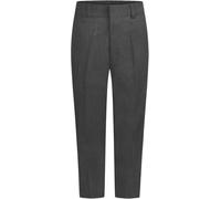 Gadgets Mafia Boys Elasticated Pull Up Generous Fit Trousers Plus Fit, Half Elastic Sturdy Plus Size School Trousers Zip & Clip, Belt Loops (13-14 Grey)