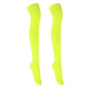 Gadgets Mafia Girls Over The Knee Plain Socks Assorted Colours Thigh High Socks UK Size 4-6.5 Fluorescent Yellow