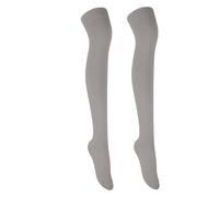 Gadgets Mafia Girls Over The Knee Plain Socks Assorted Colours Thigh High Socks UK Size 4-6.5 Grey