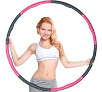 GadgetZone Weighted Hula Hoop Durable 8 Piece Foam Padded 1.2kg weighted hula hoop for adults Fitness Exercise Equipment - Portable, Compact and Light Weight Personal Gym Workout equipment 100cm Wide