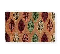 GadgetZone Large Novelty Printed Autumn Leaves Welcome Mat Natural Coir Absorbent Entrance Doormat Vinyl Backed & Anti-Slip Rubber Floor Mat (autumn leaves)