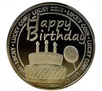 GadgetZone Lucky Coin Good Luck Charm Engraved Special Message Mum Dad Romantic Sentimental Token Keepsake Good Fortune Blessing Pendant Novelty Coins (Birthday Lucky Coin)