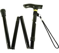 Marco Paul Black Folding Walking Stick Adjustable Non Slip Lightweight Aluminium Mobility Aid Travel Portable Walking Aid Unisex