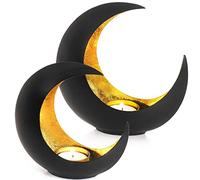 Gadgy Candle Holder Set of 2. Small and Large Candle Holders. Oriental Decoration. Candle Decoration. Tealight Candle Holders for Living Room. Black and Gold Candles & Holders. Tealight Holder.