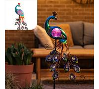 Gadgy Peacock Garden Ornaments Outdoor - Waterproof Solar Lights Outdoor - Garden Solar Lights Ornaments for Sustainable Lighting - Solar Garden Light - Outdoor Garden Decoration