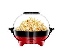 Gadgy Popcorn Machine | Fast Hot Air Popcorn Maker l Healthy, Oil Free/Fat Free l with Measuring Cup and Removable Top Cover l Retro Red Overlay