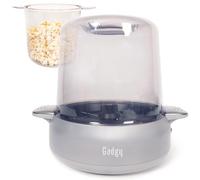 Gadgy Premium Popcorn Machine - Electric Popcorn Maker with Non-Stick Plate & Bowl Lid - Fast 5-Min Popper for Home, Movie Night - Butter Melting Function - Silver Finish