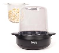 Gadgy Premium Popcorn Machine - Electric Popcorn Maker with Non-Stick Plate, Stirrer & Bowl Lid - Fast 5-Min Popper for Home, Movie Night - Butter Melting Function - Matte Black Finish