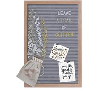 Gadgy Retro Felt Letter Board Grey - Oak Frame with 510 Letters, 100 Icons & 4 Pins, Decorative Message Board - 30x45 cm