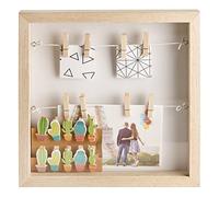 Gadgy Shadow Box Frame with 18 Clips | 10 x 10 Inch. | Picture Wood | 3D Frame | for Crafts 3D Deep | Picture Display