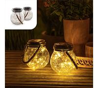 Gadgy Solar Lights 2 Pack - Outdoor Hanging Lanterns & Table Lamps