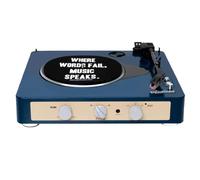 Brad Retro Record Player (Built-in Bluetooth 5.0 & Pitch Control) (Navy)