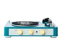 Gadhouse Brad Vintage Record Player 3-Speed Turntable Built In Bluetooth, Stereo Speakers, Headphone Jack, Aux Input For Smartphone, Rca Line Out Jacks Retro Green