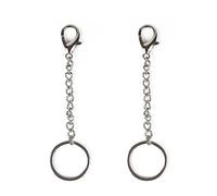 GADIEMKENSD 10cm Long Pocket Key Ring, Credit Card Wallet, Pants Belt loop, Belt Clip Metal Curb link chain with Lobster Clasp Key Fob for Men and Women 2PCS