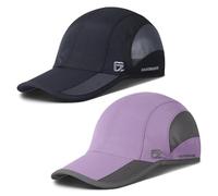 GADIEMKENSD 2 Pack Baseball Caps Golf Gym Tennis Running Hat for Men Summer Sun Hats Lightweight Breathable Cooling Baseball Cap Trucker Dad Hats Mens Quick Dry Outdoor Camping Cap (Black, Purple)