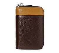 GADIEMKENSD Card Holder RFID Blocked Wallet with Keyrings for Women Credit Oyster Business Bank Cards Driving Licence Holders for Men Compact Wallets Lanyard Gifts Coin Organizer Tan/Deep Khaki