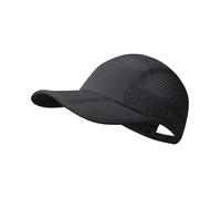 GADIEMKENSD Folding Running Men Hat Summer Quick Dry Womens Mens Baseball Caps Unstructured Breathable Light Adjustable Trucker Hats Long Brim Golf Cap for Outdoor Sport Hiking Gym Black