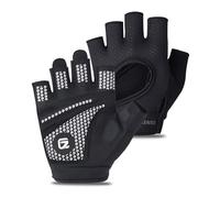 GADIEMKENSD Full Palm Protection Workout Gloves Men Women Anti-Slip Breathable Ergonomic Support Fingerless Weight Lifting Glove Gym Accessories for Cycling Fitness Hanging Pull-Ups, Black, L