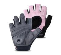 GADIEMKENSD Full Palm Protection Workout Gloves Men Women Anti-Slip Breathable Ergonomic Support Fingerless Weight Lifting Glove Gym Accessories for Cycling Fitness Hanging Pull-Ups, Pink, L