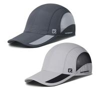 GADIEMKENSD Golf Hat Lightweight Sport Running Hat Breathable Cooling Dri Fit Hat Unstructured Baseball Cap UPF50+ Sun Trucker Dad Hats Dark Gray, Light Gray 2 Pack, 6 7/8-7 3/8