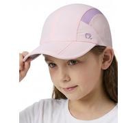 GADIEMKENSD Kids Hat Foldable Toddler Baseball Cap Quick Drying Breathable Summer Running Cap Adjustable UPF 50+ Sun Hat for Sports Sailing Cricket Travel Gifts for Boys Girls, Pink/Purple, 54 cm